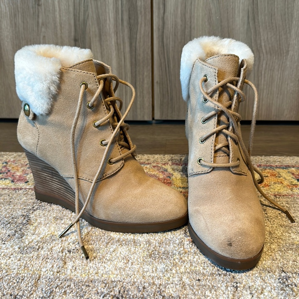 Michael Kors tan suede booties size 6